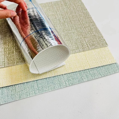 Linen Textured 3D Foam Wallpaper Fire Retardant Wall Covering Roll Cho căn hộ